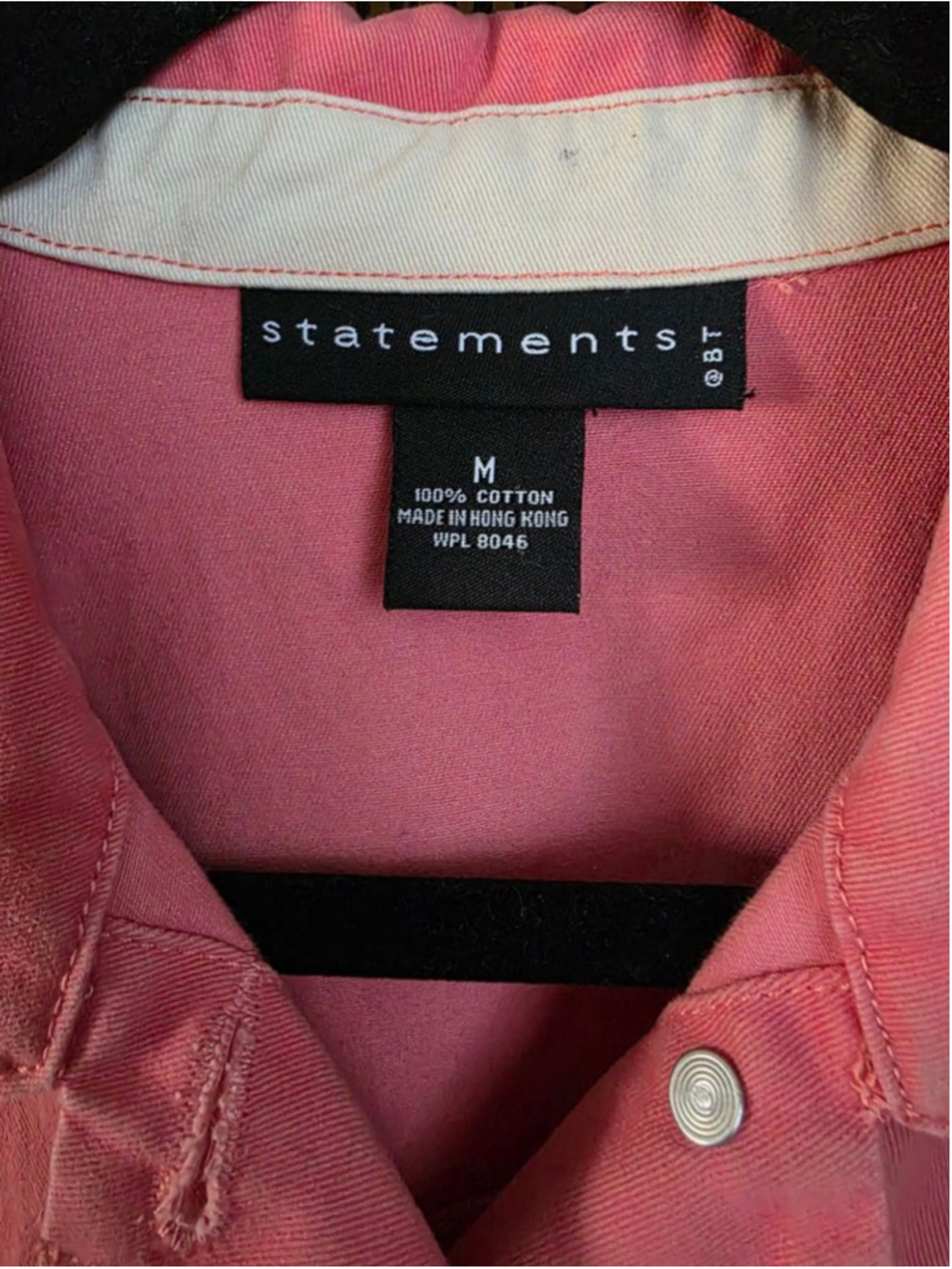 Women's Statements Pink Jean Jacket M with Beige Accents - Picture 3 of 6